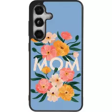 Coque Samsung Galaxy S25 - Silicone rigide noir Mom 2026 Flowers