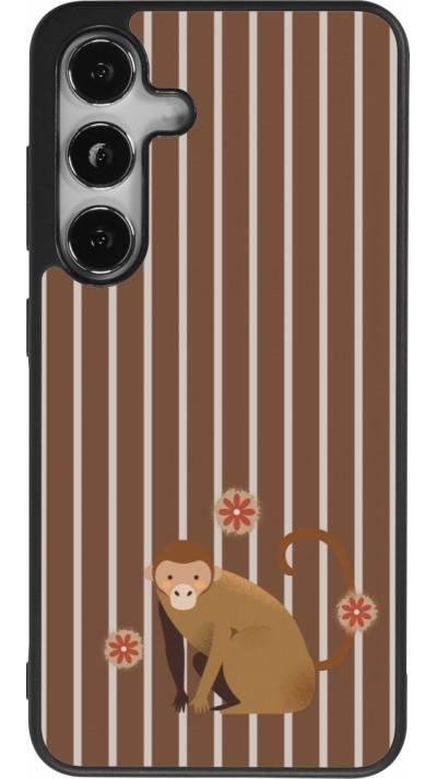 Coque Samsung Galaxy S25 - Silicone rigide noir Monkey with stripes