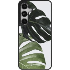 Coque Samsung Galaxy S25 - Silicone rigide noir Monstera Plant