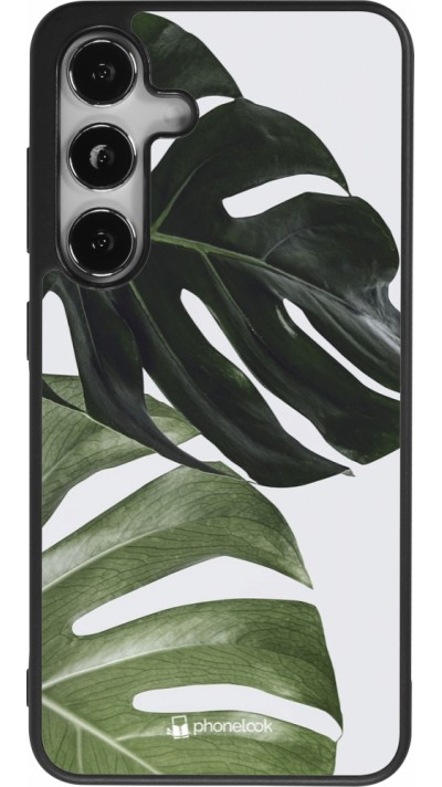Samsung Galaxy S25 Case Hülle - Silikon schwarz Monstera Plant