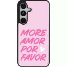 Coque Samsung Galaxy S25 - Silicone rigide noir More amor porfavor