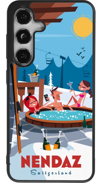 Samsung Galaxy S25 Case Hülle - Silikon schwarz Nendaz Mountain Jacuzzi