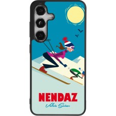 Coque Samsung Galaxy S25 - Silicone rigide noir Nendaz Ski Downhill