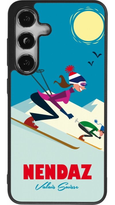 Samsung Galaxy S25 Case Hülle - Silikon schwarz Nendaz Ski Downhill