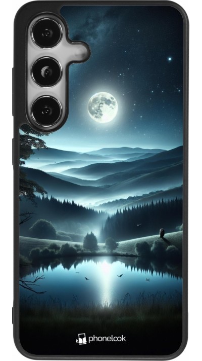 Samsung Galaxy S25 Case Hülle - Silikon schwarz Ansicht des Nachthimmels