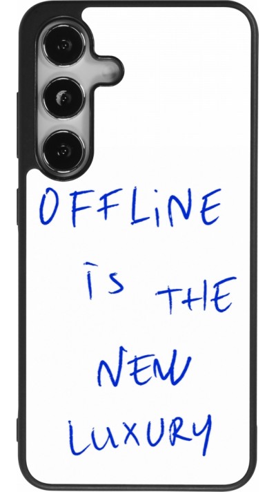 Coque Samsung Galaxy S25 - Silicone rigide noir Offline is the new luxury