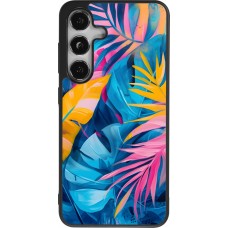 Coque Samsung Galaxy S25 - Silicone rigide noir Palms Blue