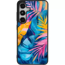 Coque Samsung Galaxy S25 - Silicone rigide noir Palms Blue