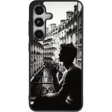 Coque Samsung Galaxy S25 - Silicone rigide noir Parisian Smoker