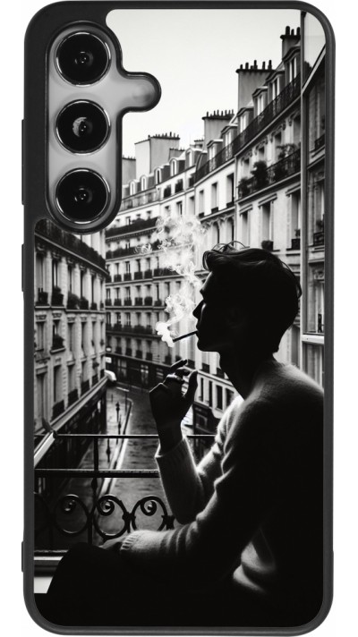 Coque Samsung Galaxy S25 - Silicone rigide noir Parisian Smoker