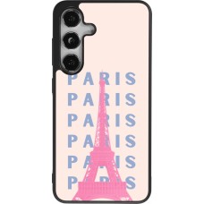 Samsung Galaxy S25 Case Hülle - Silikon schwarz Paris Pink Print