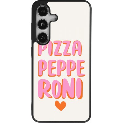 Samsung Galaxy S25 Case Hülle - Silikon schwarz Pizza pepperoni 2026