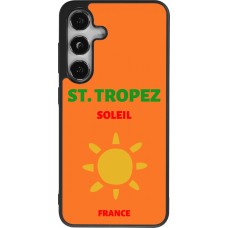 Coque Samsung Galaxy S25 - Silicone rigide noir Pop Summer Destination St-Tropez