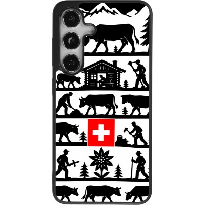 Coque Samsung Galaxy S25 - Silicone rigide noir Poya Suisse 1