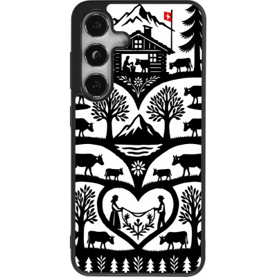 Coque Samsung Galaxy S25 - Silicone rigide noir Poya Suisse 2