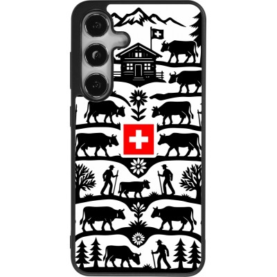 Coque Samsung Galaxy S25 - Silicone rigide noir Poya Suisse 3