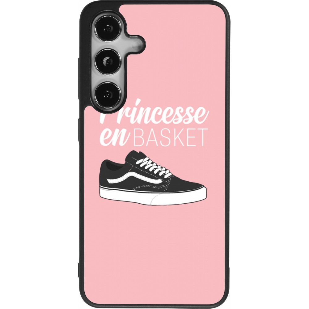 Coque Samsung Galaxy S25 - Silicone rigide noir princesse en basket