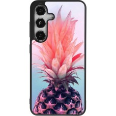 Samsung Galaxy S25 Case Hülle - Silikon schwarz Purple Pink Pineapple