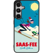 Coque Samsung Galaxy S25 - Silicone rigide noir Saas-Fee Ski Downhill
