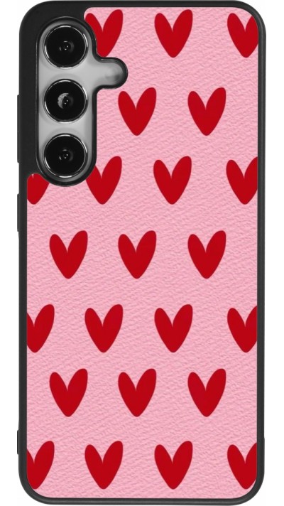 Coque Samsung Galaxy S25 - Silicone rigide noir Saint Valentines Day 26 Pattern heart