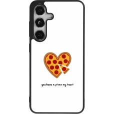 Coque Samsung Galaxy S25 - Silicone rigide noir Saint Valentines Day 26 You have my pizza heart