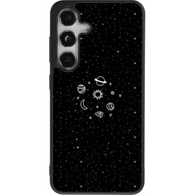 Samsung Galaxy S25 Case Hülle - Silikon schwarz Space Doodle