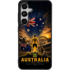 Coque Samsung Galaxy S25 - Silicone rigide noir Football Australie splash 2026
