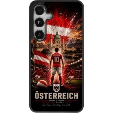 Coque Samsung Galaxy S25 - Silicone rigide noir Football Autriche splash 2026
