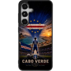 Coque Samsung Galaxy S25 - Silicone rigide noir Football Cap-Vert splash 2026
