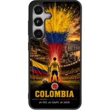 Coque Samsung Galaxy S25 - Silicone rigide noir Football Colombie splash 2026