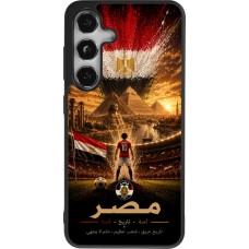 Coque Samsung Galaxy S25 - Silicone rigide noir Football Égypte splash 2026