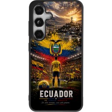 Coque Samsung Galaxy S25 - Silicone rigide noir Football Équateur splash 2026