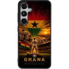 Coque Samsung Galaxy S25 - Silicone rigide noir Football Ghana splash 2026