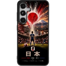 Coque Samsung Galaxy S25 - Silicone rigide noir Football Japon splash 2026