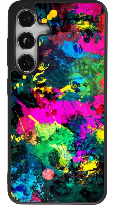 Coque Samsung Galaxy S25 - Silicone rigide noir Splash paint