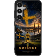 Coque Samsung Galaxy S25 - Silicone rigide noir Football Suède splash 2026