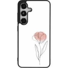 Coque Samsung Galaxy S25 - Silicone rigide noir Spring 23 minimalist flower