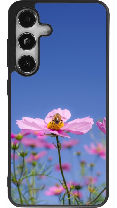 Coque Samsung Galaxy S25 - Silicone rigide noir Bee on a flower 2026
