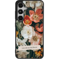 Coque Samsung Galaxy S25 - Silicone rigide noir Full Bloom 2026