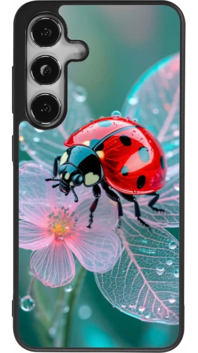 Coque Samsung Galaxy S25 - Silicone rigide noir Ladybird in bloom 2026