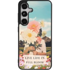 Coque Samsung Galaxy S25 - Silicone rigide noir Live life in full moon 2026
