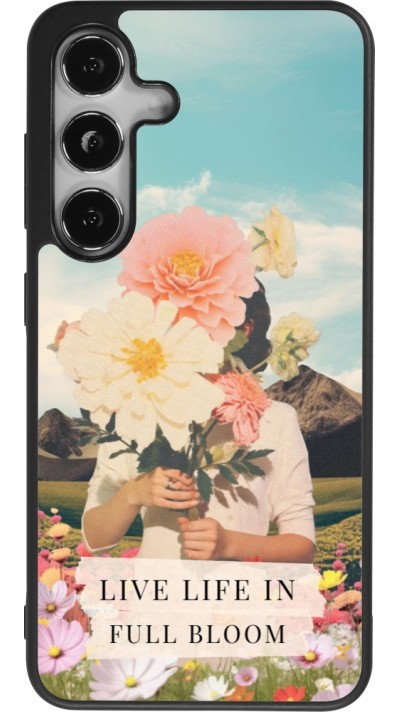 Coque Samsung Galaxy S25 - Silicone rigide noir Live life in full moon 2026