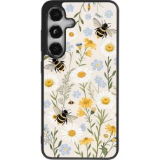 Coque Samsung Galaxy S25 - Silicone rigide noir Pattern bees 2026