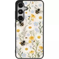 Coque Samsung Galaxy S25 - Silicone rigide noir Pattern bees Spring 2026