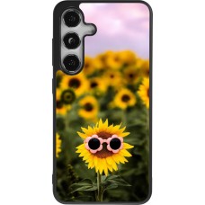 Coque Samsung Galaxy S25 - Silicone rigide noir Sunflower with glasses 2026