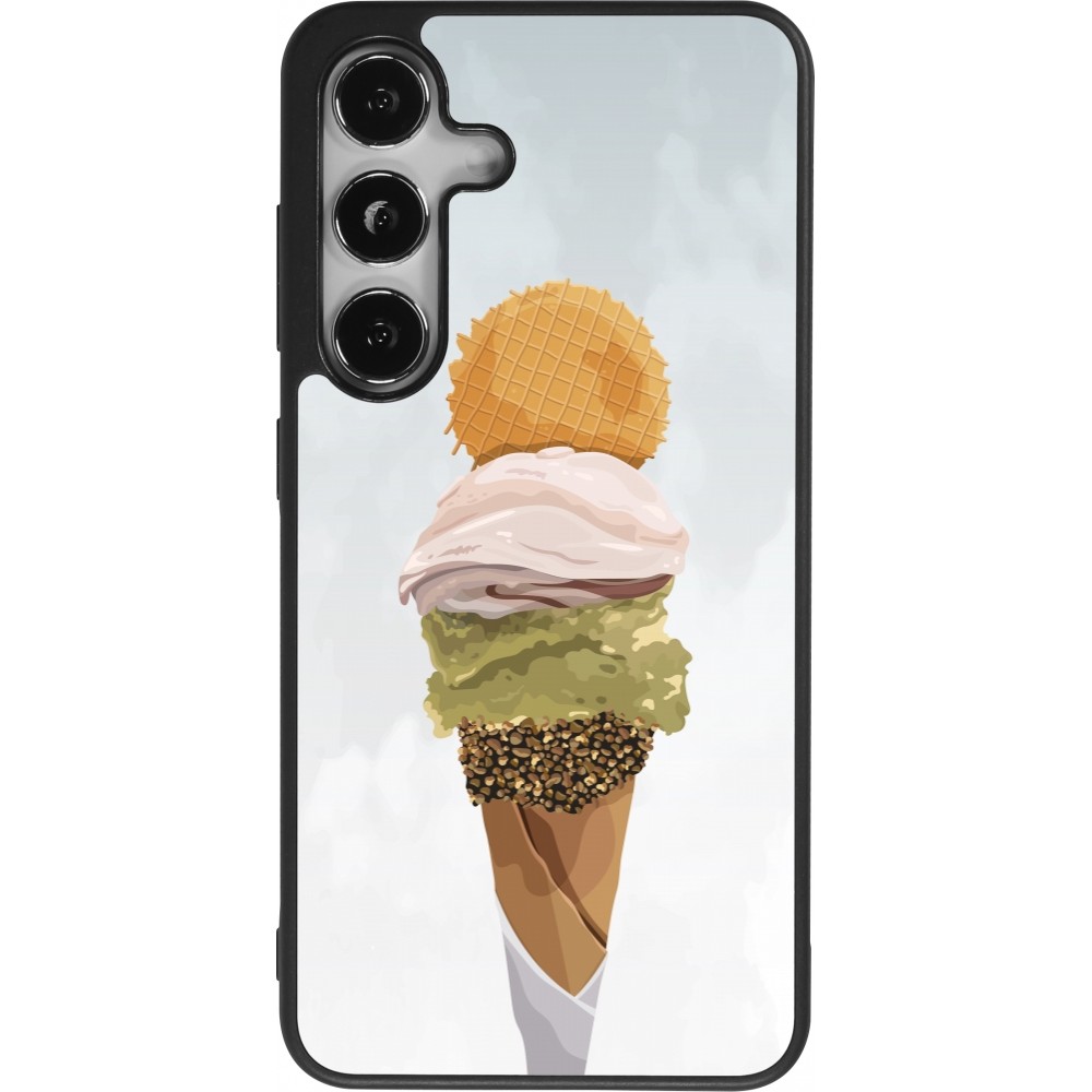 Coque Samsung Galaxy S25 - Silicone rigide noir Summer 2025 Cornet