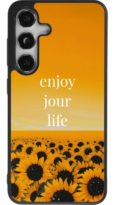 Coque Samsung Galaxy S25 - Silicone rigide noir Summer 2025 Enjoy your life