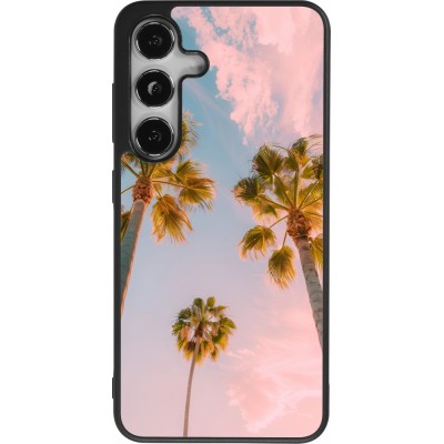 Samsung Galaxy S25 Case Hülle - Silikon schwarz Summer 2025 Palmiers