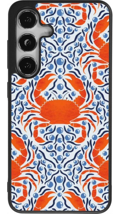 Coque Samsung Galaxy S25 - Silicone rigide noir Crabs and pearls Summer 2026
