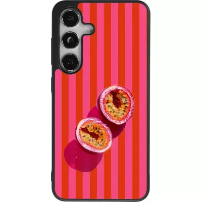 Coque Samsung Galaxy S25 - Silicone rigide noir Passion fruit Summer 2026